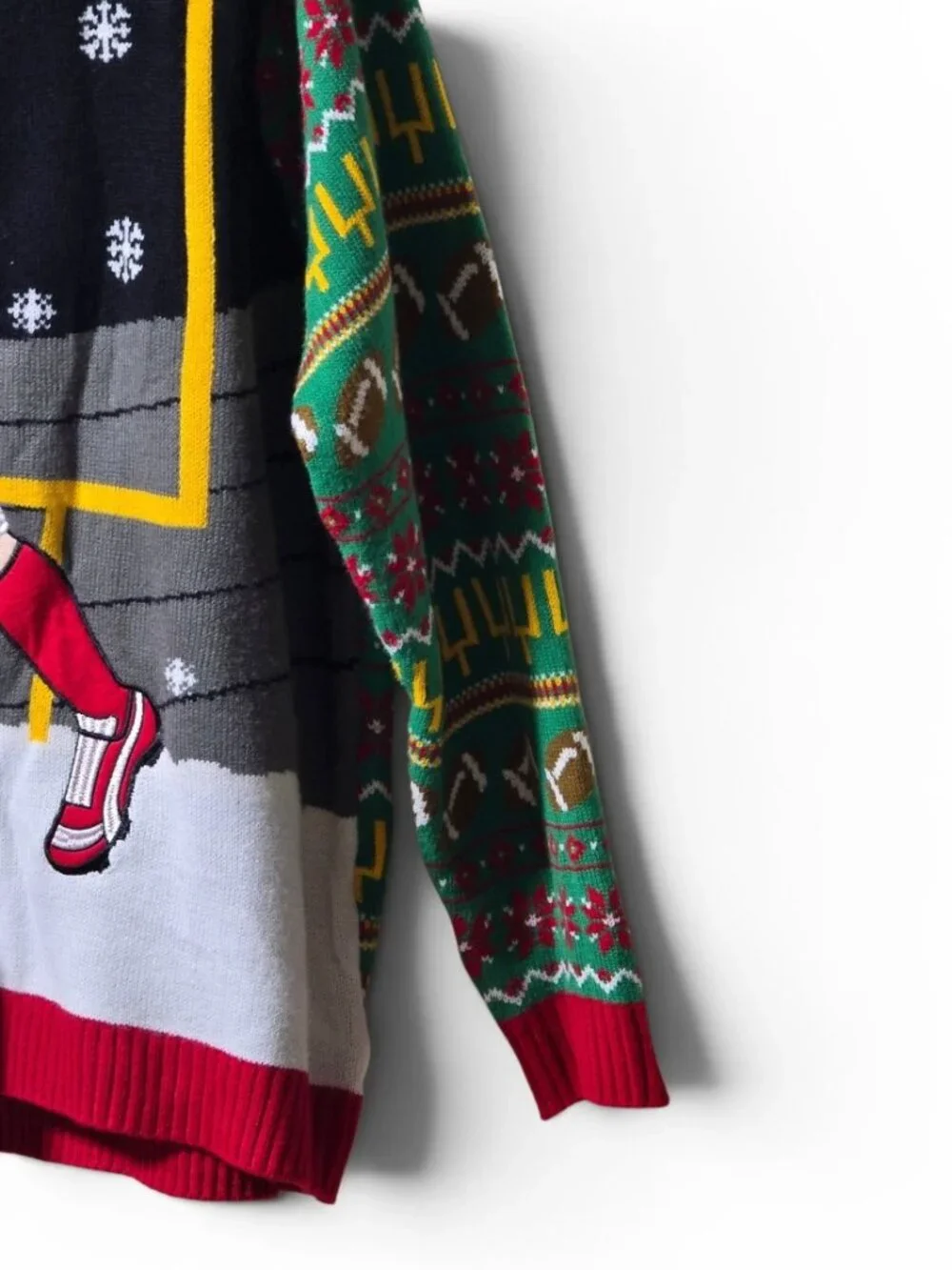 Football Santa Ugly Christmas Sweater 4XB Big Tall Holiday Party Knit Pullover